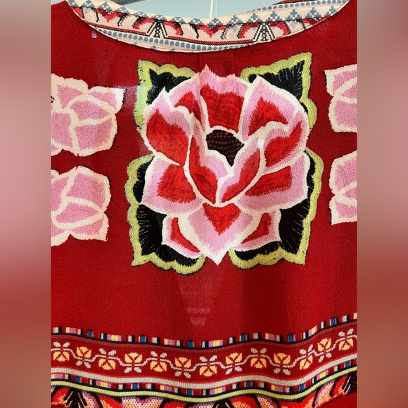 Stunning red button down from iconic brand Desigual Barcelona. Boho Chic! - Picture 7 of 8